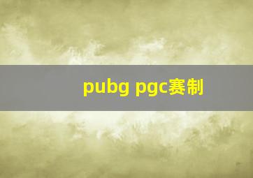 pubg pgc赛制